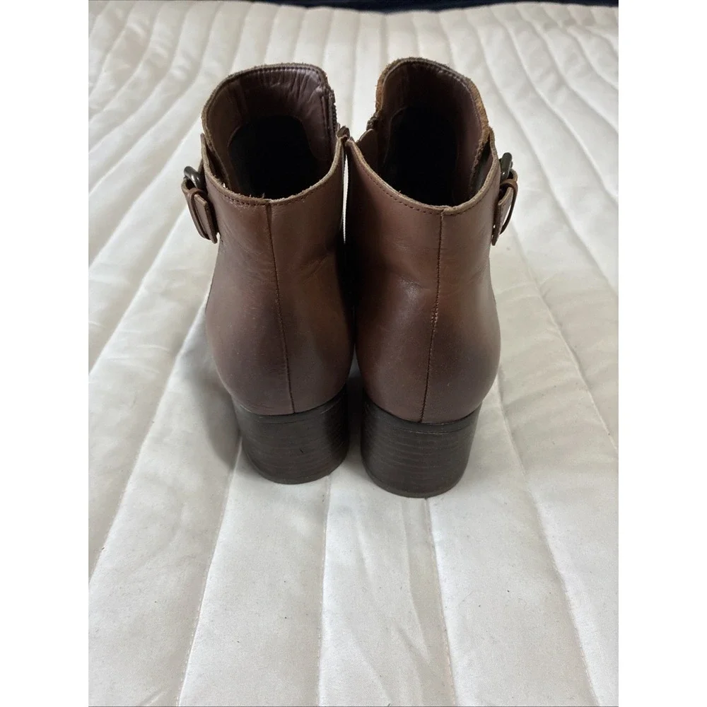 Naturalizer Womens Side Zip and Outside Buckle Brown Color Boots Size 10M - Picture 2 of 11